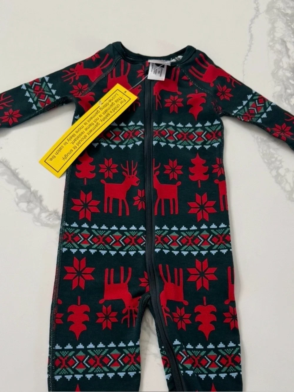 Hanna Andersson Holiday Reindeer Baby Sleeper Pajamas 12-18M